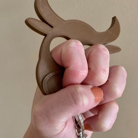 Cow Self Defense Keychain Backpack Charm 3D Printed White or Brown Cow Dairy - Picture 6 of 8